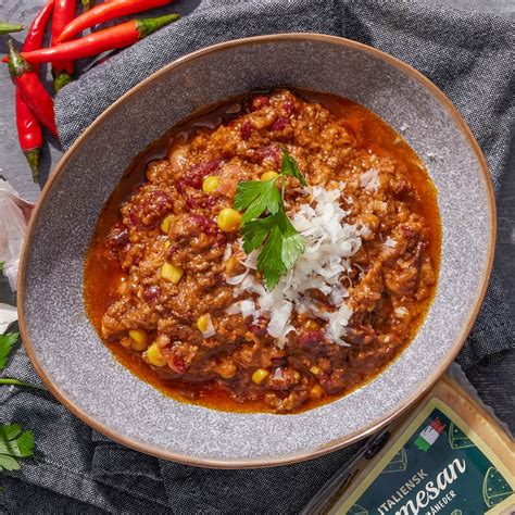 Chili Con Carne Med Parmesan Bonzo