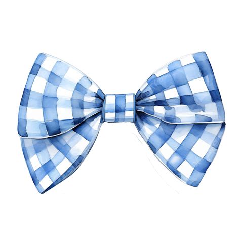 Blue Plaid Cartoon Watercolor Illustration Bow Tie Clothing Accessories