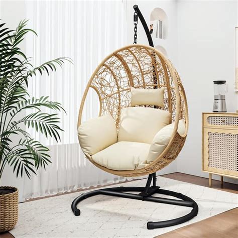 Zeus Ruta Wicker Patio Swing Outdoor Indoor Pe Wicker Swing Egg Chair