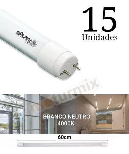 15 Lampada Led Tubular 9w 60cm T8 Branco Neutro 4000k Bivolt R 166 Em São José Dos Campos São