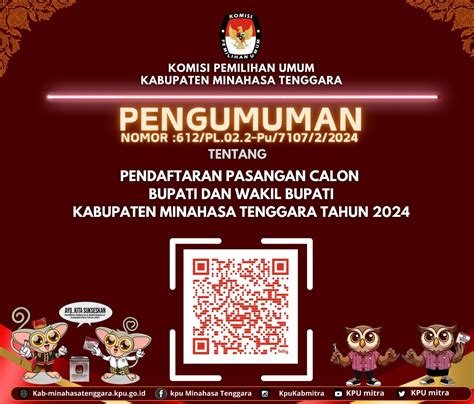 KPU Kabupaten Minahasa Tenggara Umumkan Pendaftaran Calon Bupati Dan