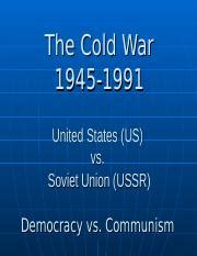 Origins Of Cold War Ppt The Cold War United States Us Vs