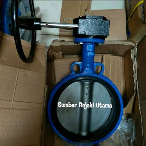 Jual Butterfly Valve Gear Operated Cast Iron Ukuran 4 Inch Di Lapak