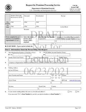 Fillable Online Direct Filing Address For Filing Form I Request