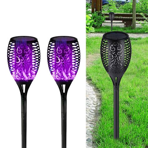 4PCS Solar Lights Outdoor Garden Solar Torch Lights IP65 Waterproof