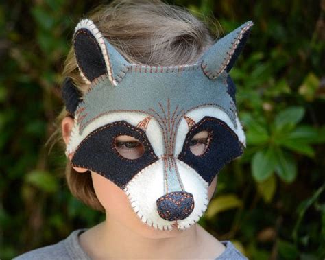 Raccoon Mask Pdf Pattern Etsy Raccoon Mask Felt Mask Mask