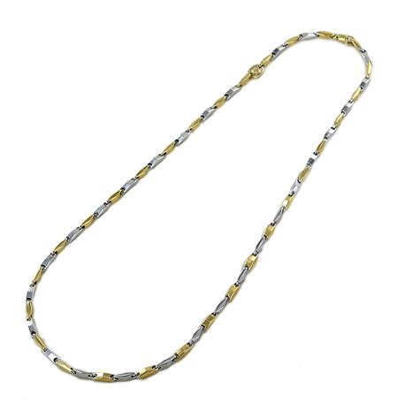 Collana Da Uomo In Oro Bianco E Giallo Cm Gioielloro It La Tua