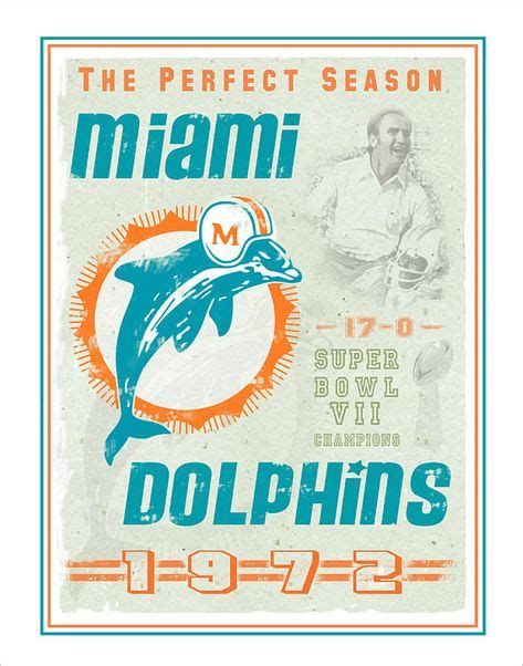 Miami Dolphins Perfect Season Poster Print Miami Dolphins Super Bowl