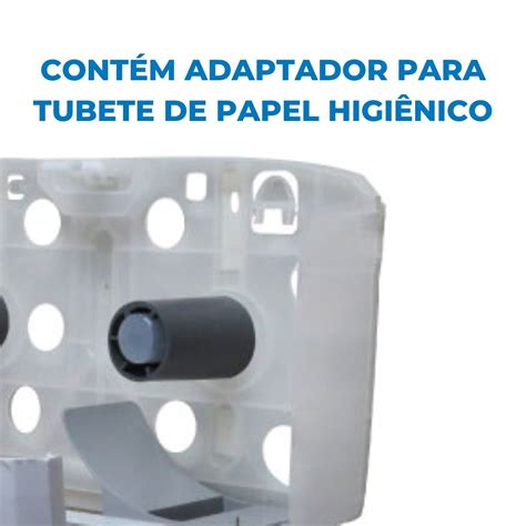 Dispenser Papel Higienico Rolão Duplo Branco Cristal Elisa Plus