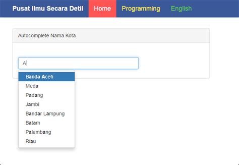 Jquery Autocomplete Dengan Typehead Bootstrap Dan Php Mysql