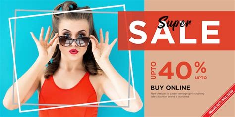 Premium Vector Super Fashion Sale Banner Design Template