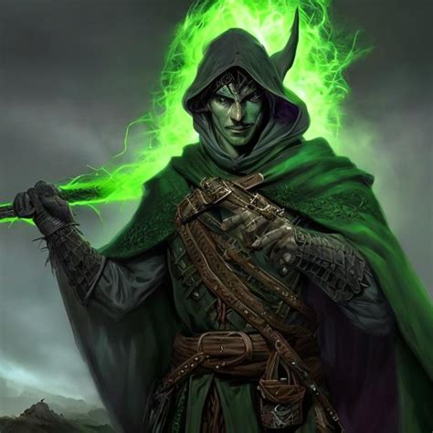 Dnd 5e Warlock Human Variant Green Robe Longbow