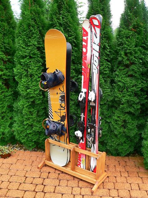 Wooden Ski And Snowboard Freestanding Rack Etsy