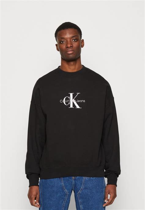 Calvin Klein Jeans Monologo Oversized Crew Neck Sweatshirt Ck Black