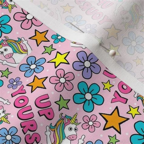 Medium Scale Up Yours Sassy Middle Fabric Spoonflower