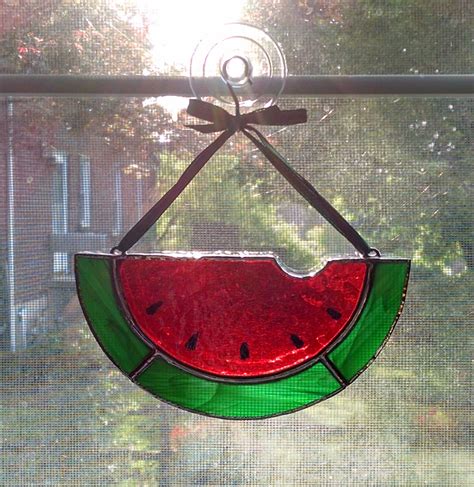 Stained Glass Watermelon Slice Suncatcher Housewarming Gift