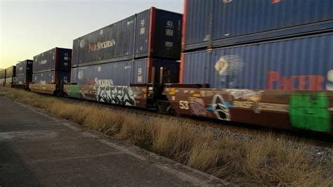 Un Magn Fico Tren Intermodal Ferromex N Ac Cw Con Carros