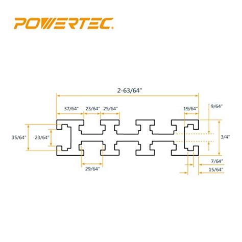 Powertec Multi T Tracks Long High Universal T Track