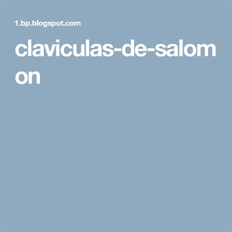 Claviculas De Salomon