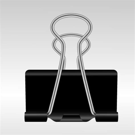 Realistic Black Paper Binder Clip Royalty Free Vector Image