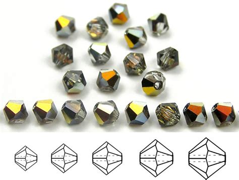 Crystal Marea Traditional Czech Glass MC Bicone Beads Rondell Diamond