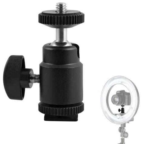 Mini Ball Head Hot Shoe Mount Adapter Degree Rotation With Screw Mount For Dslr Cameras