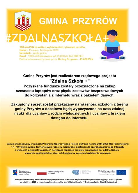 Projekt Zdalna Szkoła Plus Miasto i Gmina Przyrów