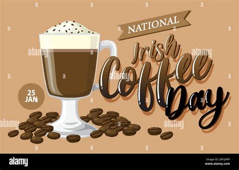 Ilustración de diseño del banner del Día Nacional del Café de Irlanda