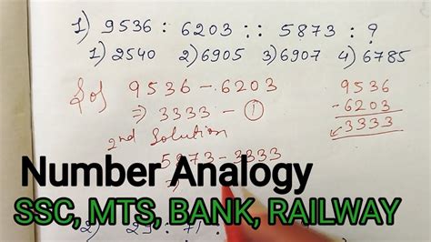 Number Analogy Reasoning Tricks Ssc Mts Reasoning Reasoning For Ssc