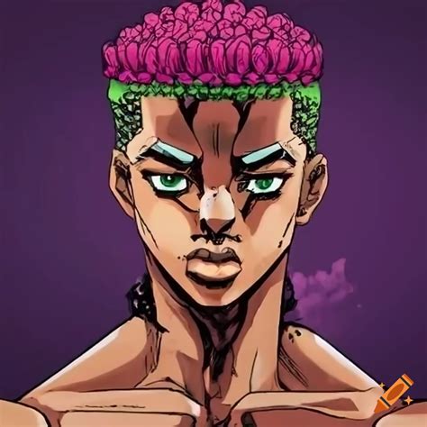 Young Black Man With Jojos Bizarre Adventure Hairstyle