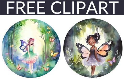 Free Cute Fairy Girls Watercolor Clipart Graphic By Esch Creative