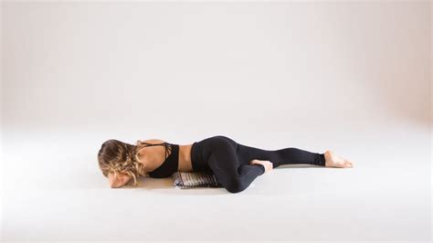 Minimalist Restorative A One Blanket Sequence Restorative Yoga Restorative Yoga Poses