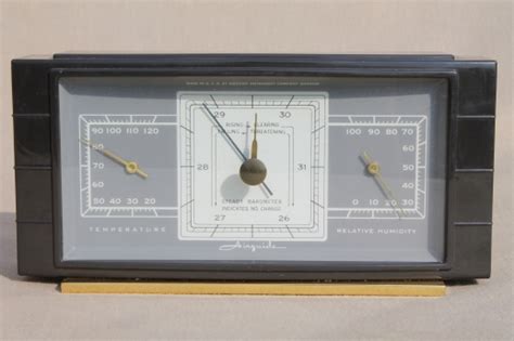 Vintage Airguide Barometer 1960s Desk Weather Station Instruments