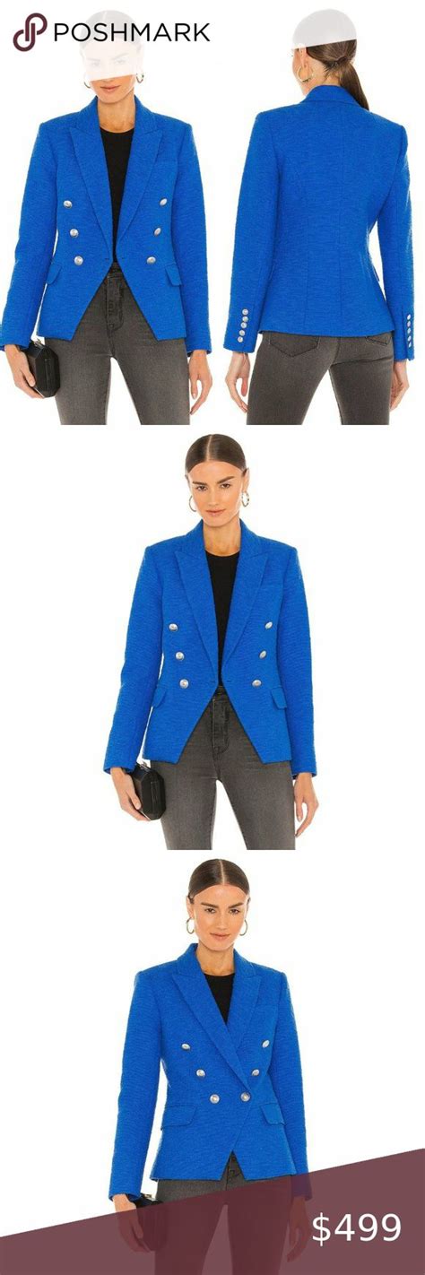 L Agence Kenzie Tweed Blazer In Azure Clothes Design Blazer Tweed