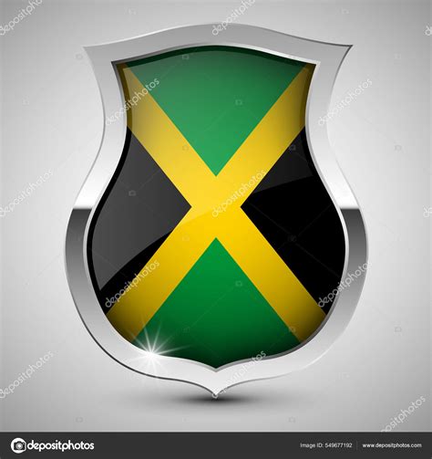 Eps10 Vector Patriotic Shield Flag Jamaica Element Impact Use You Stock Vector Image By