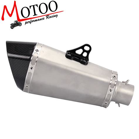 Motoo Mm Real Carbon Fiber Stainless Steel Motorcycle Exhaust Pipe