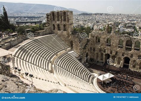 Odeon Von Herodes Atticus Akropolis Griechenland Stockbild Bild Von