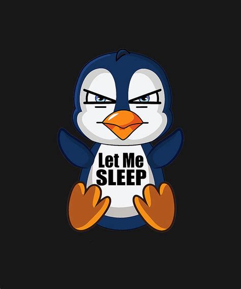 Funny Penguin Let Me Sleep Cute Drawing By Dhbubble Fine Art America