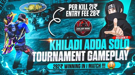 Rs Winning In Match Khiladi Adda Solo Tournament Kill