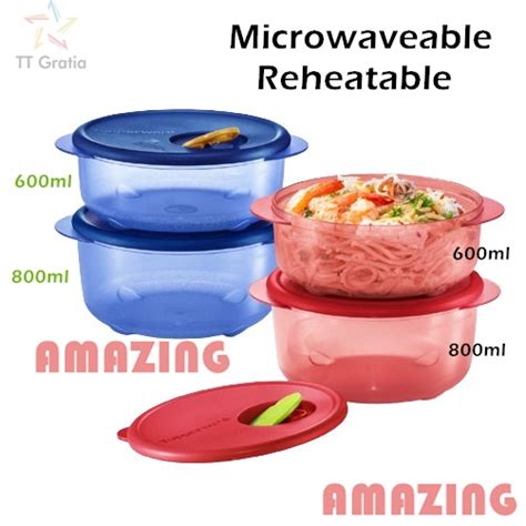 Tupperware Rock N Serve Round Set 600ml 800ml Microwaveable