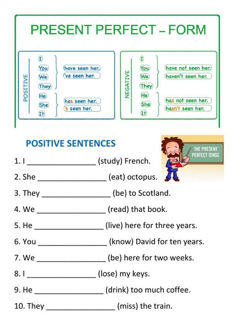 Present Perfect Simple Positive And Negative Worksheet Live