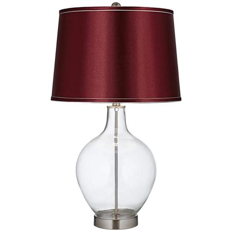 Clear Glass Fillable Satin Merlot Shade Ovo Table Lamp M Lamps