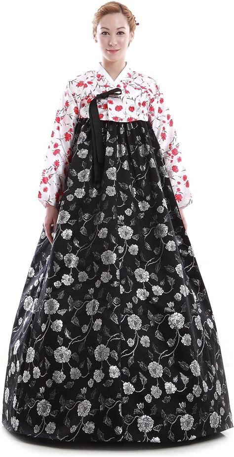 Antique Alive Hanbok Robe Coreenne Sur Mesure Coupe Moderne Fleurs De