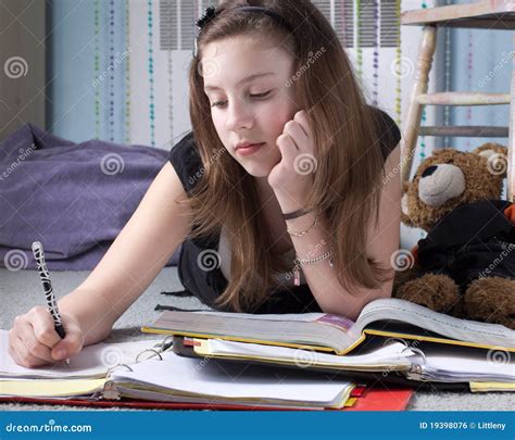 Girl Doing Homework Royalty Free Stock Image Image 19398076