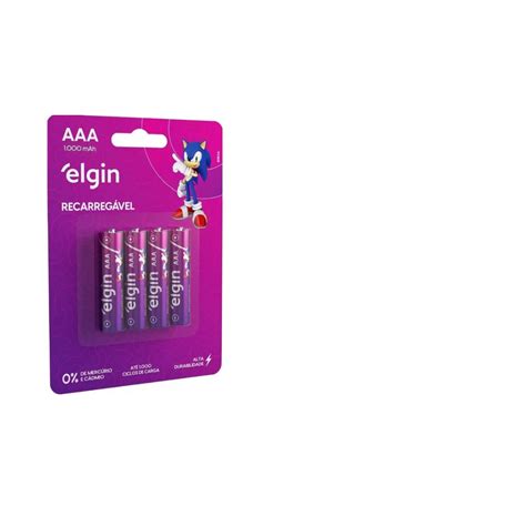 Pilha Aaa 1000 Mah Elgin Recarregavel Palito Pacote 4 Shopee Brasil