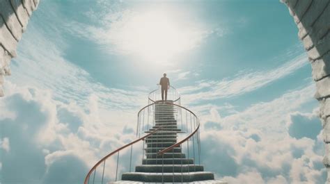 Escaleras Al Cielo Ilustración Ai Generativexa Foto Premium