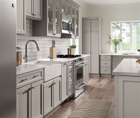 Gray Cabinets In Transitional Kitchen Homecrest Cabinetry