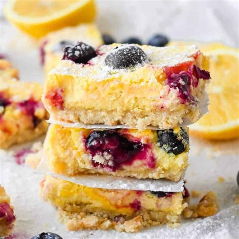 Easy Blueberry Lemon Bars With Shortbread Crust Momma Fit Lyndsey