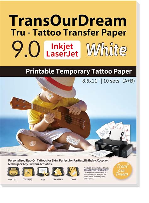 WinnerTransfer Clear Tattoo Transfer Paper Printable Temporary Tattoos