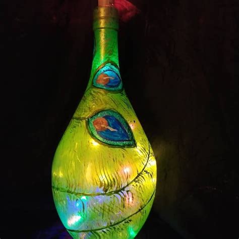 Painted Bottles With Lights - Etsy